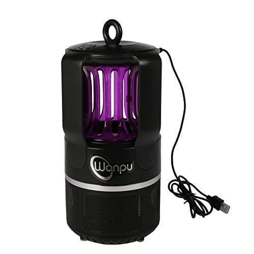 Wanpu Bug Zapper & Electric Indoor Insect Killer USB Powered Mosquito Killer Mute Chemical-free LED Night Light ,Coverage Up to 645 Sq.Ft (Black)