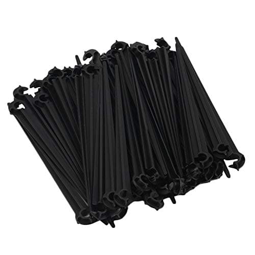 50Pcs 11cm Durable Plastic Hook Fixed Stems Support Holder for 4/7 Drip Irrigation Water Hose for 4/7mm Drip Irrigation Tubing Pipe - Black