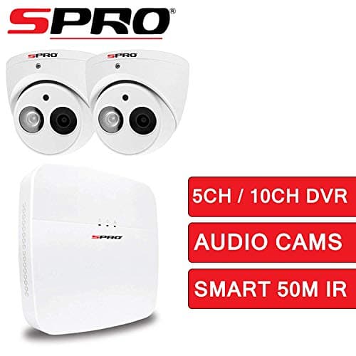 4CH SPRO 2MP SYSTEM HDMI DVR 2X 50M AUDIO CAMERA KIT (NO HDD)