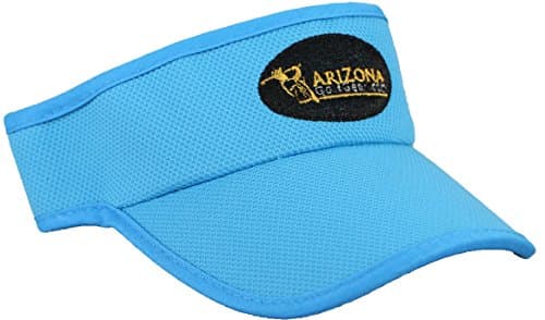 Golf Hat / Sun Visor Hat for Men & Women with Reflective Logo & Black Underbill to Reduce Sun Glare & Cool Fibre Mesh Material by Arizona Golf Gear (Blue)