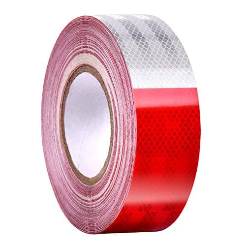 Tape Red White Reflective Tape 2"X100' DOT-C2 High Intensity Grade Reflective Safety Stickers Waterproof for Trailers Vehicles Trucks Cars Motorcycles Bicycles