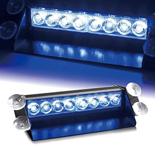 Blue/blue 8led Car Truck Dash Strobe Flash Light Emergency Police Warning 3 Modes