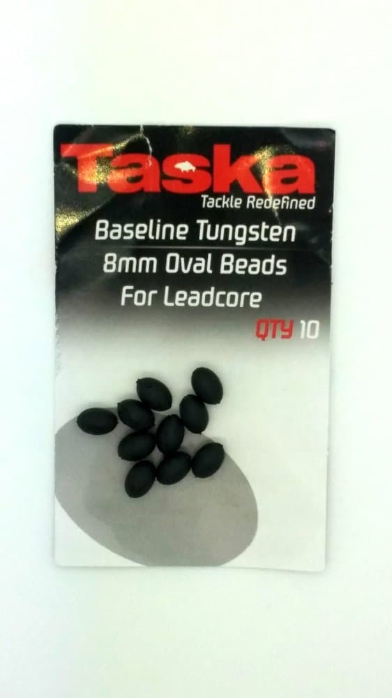 Taska Baseline Tungsten 8mm Oval Beads for Leadcore