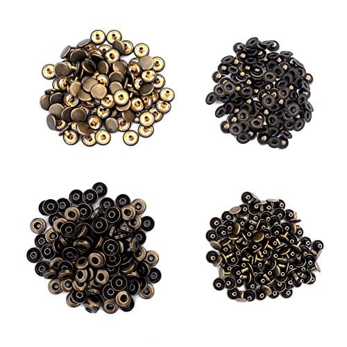 CrazyEve 100 sets 12.5mm 633 Copper Press Studs Snap Fasteners Poppers Sewing Clothing Buttons Without Fixing Install Tool (Bronze)