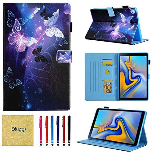 Galaxy Tab A 10.1 2019 Case, T510 Case, Dluggs Protective PU Leather Folio Stand Wallet Pattern Cover for Samsung Galaxy Tab A 10.1 Inch Tablet Model SM-T510 / SM-T515, Butterfly