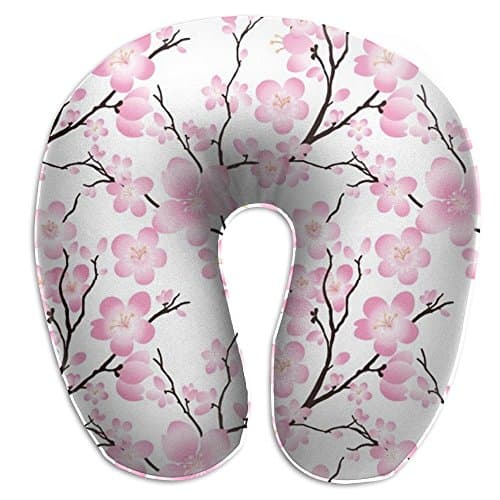 Cherry Blossom Comfortable Support Neck Pillow Massager Memory Foam U-SHAPE For Toddler Car Seat Unisex