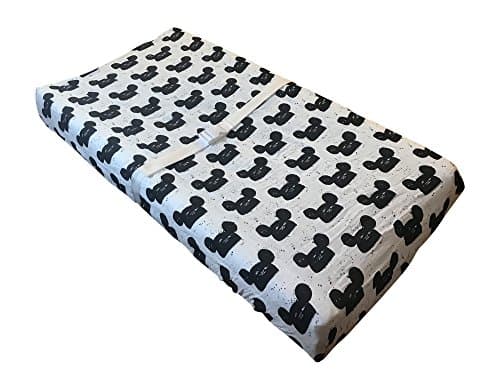 100% Organic Cotton Machine Washable Changing Pad Cover (Mouse)
