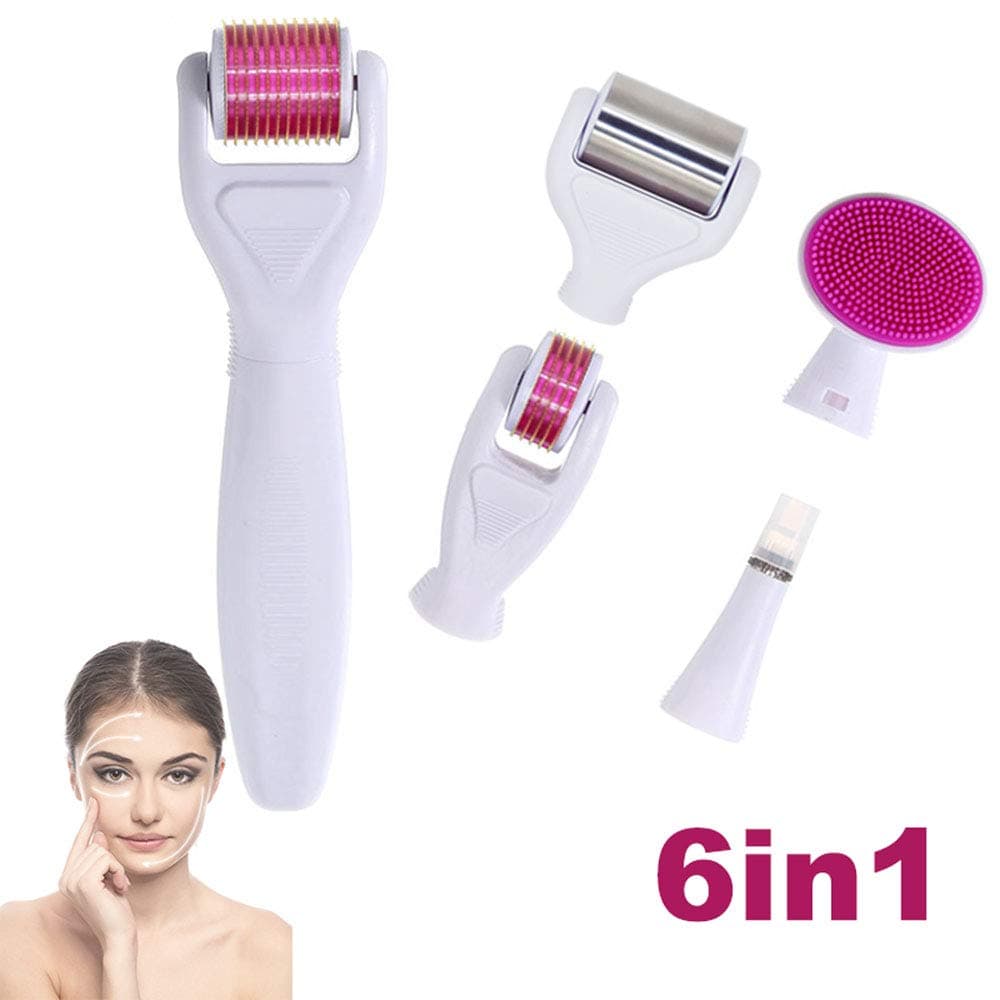 LEHOUR Derma Roller & Ice Roller 6-IN-1 Kit Titanium 0.5/1.0/2.0mm CE Approved Micro Needle for Skin Regeneration, Anti Ageing, Scar Treatment and Ice Roller Massage Pain Relief