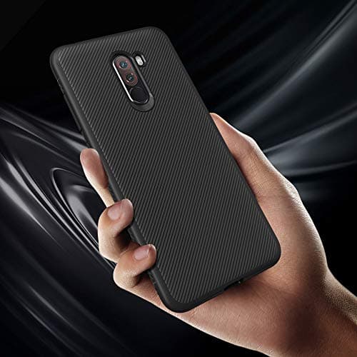 RareBella Slim Ultra Thin Bumper Scratch Resistant Protective Soft TPU Cover with Shock Absorption for Xiaomi Pocophone F1 (Graphite Black)
