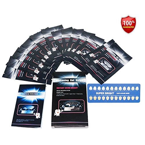 Teeth Whitening Strips Remove Teeth Stains Charcoal Elastic Gel Strips Enamel Safe Black Color 14 Pack