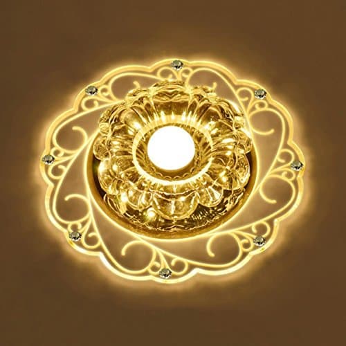 LED Crystal Ceiling Light, Color Changing Crystal Ceiling Pendent Lamps, Flush Mounted Lighting Chandeliers For Hallway, Bedroom, Study Room/Office, Dining Room, Kids Room, Corridors, Foyer, Living Room, Balcony,WarmWhite-Spring