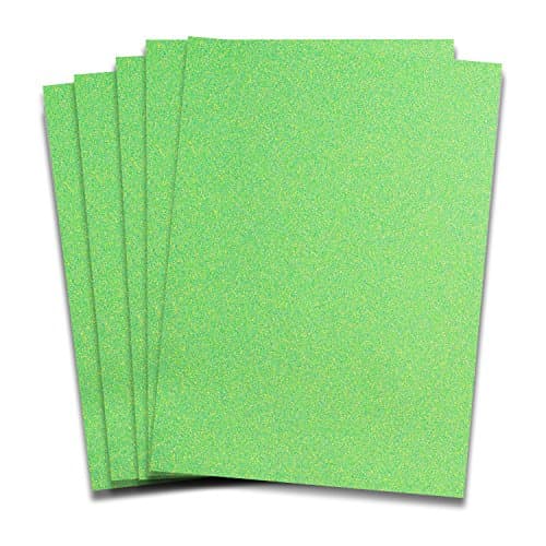 Neon Green Glitter Heat Transfer Vinyl HTV - 5 Sheets each 10 in x 12 in HTV for Cricut and Silhouette