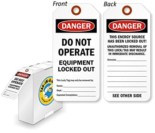 Danger Do Not Operate Equipment Locked Out Tag with, Polyolefin Tag, 100 Tags/Box, 3" x 6.25"