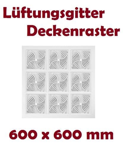 Ceiling Grill LARGE 595 X 595 vent grill .Plastic white, fits suspended ceiling(RX) by FUSSY CHOICE LTD