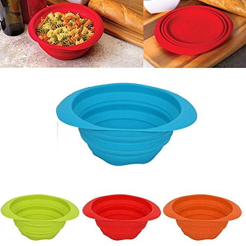 1 Collapsible Silicone Strainer Colander 7” Kitchen Sink Knockdown Drainer Tool