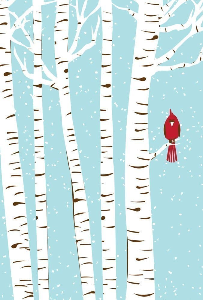 Winter Cardinal Hand Silkscreen Printed Art Print