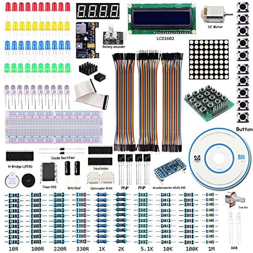 DIY Experiment Starter Project Kit For Raspberry Pi 3 & Raspberry Pi 2 Model B,Includes Project Guide,Breadboard,Jumper Cable,LCD 1062,Heat Sinks,100+ Components