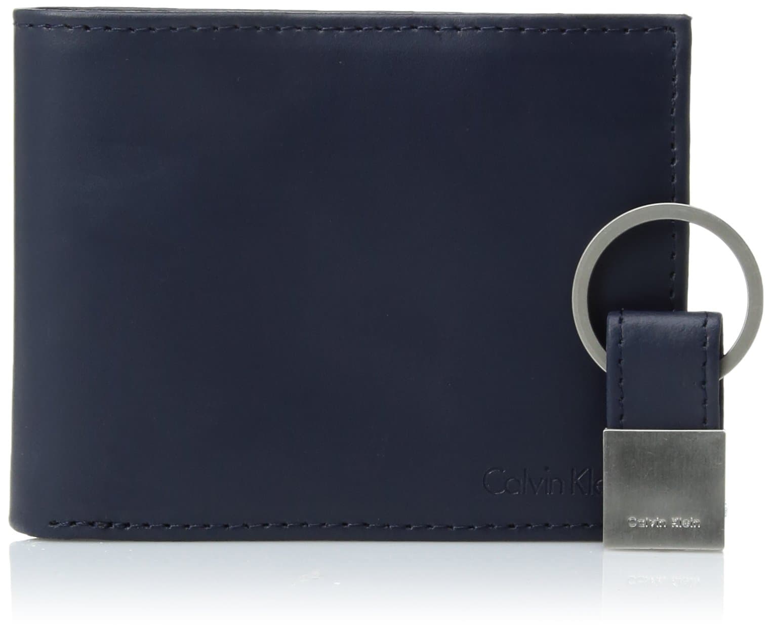 Calvin Klein Men's RFID Blocking Leather Bifold Wallet, Navy, One Size