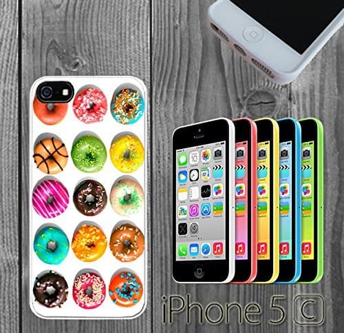 Dream Donuts Pattern Custom made Case/Cover/Skin FOR iPhone 5C Color -White- Rubber Case (Ship From CA)