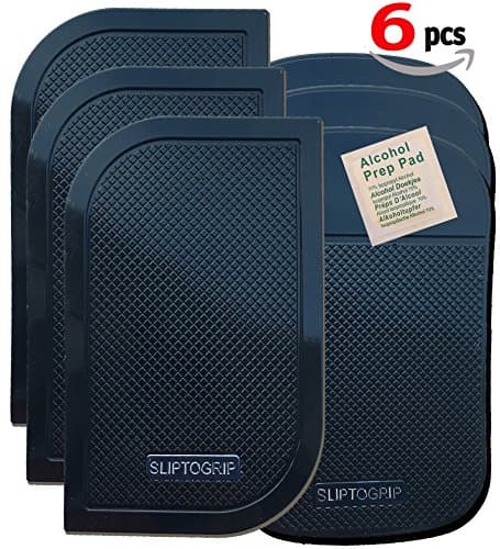 SlipToGrip Premium Cell Pads 6 PACK - Two Universal Cell Pads, Sticky Pad, Holds Cell Phone Dashboard. Sticky Anti-Slip GEL Pads - Holds Phone, Sunglasses, Coins, Golf Cart, Boating, Brand Name