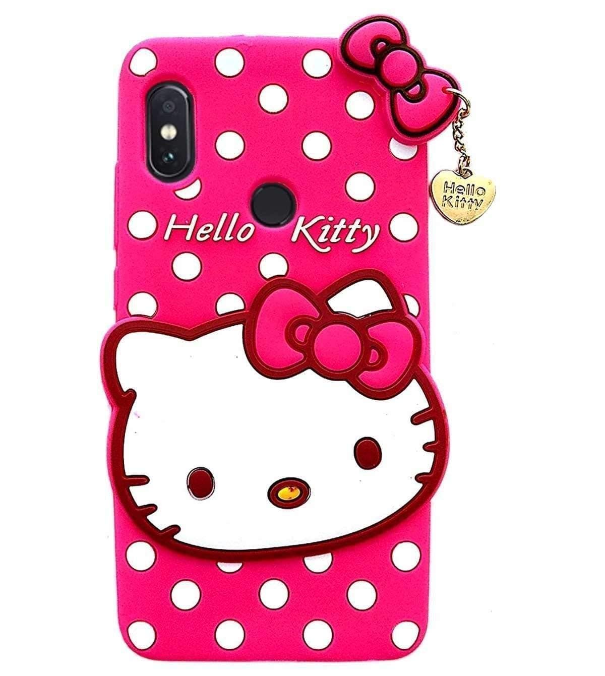 VEGISH Flexible Printed Hello Kitty Soft Rubber TPU cat Back case Cover for Redmi 6 Pro