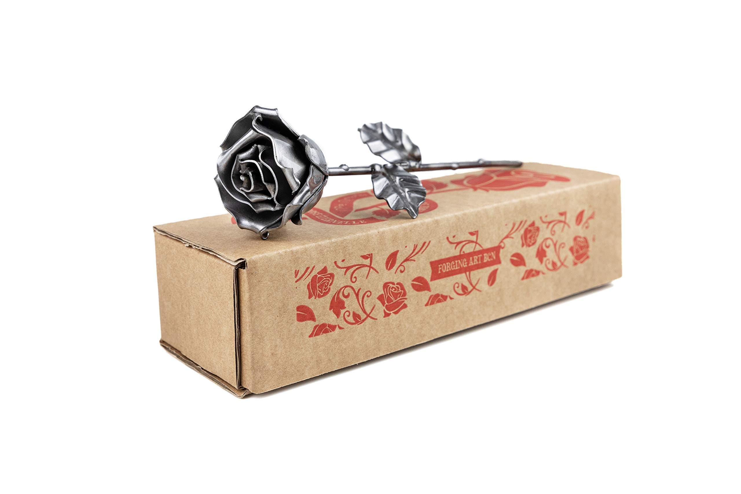 Eternal Wrought Iron Rose - Hand forged (Silver)