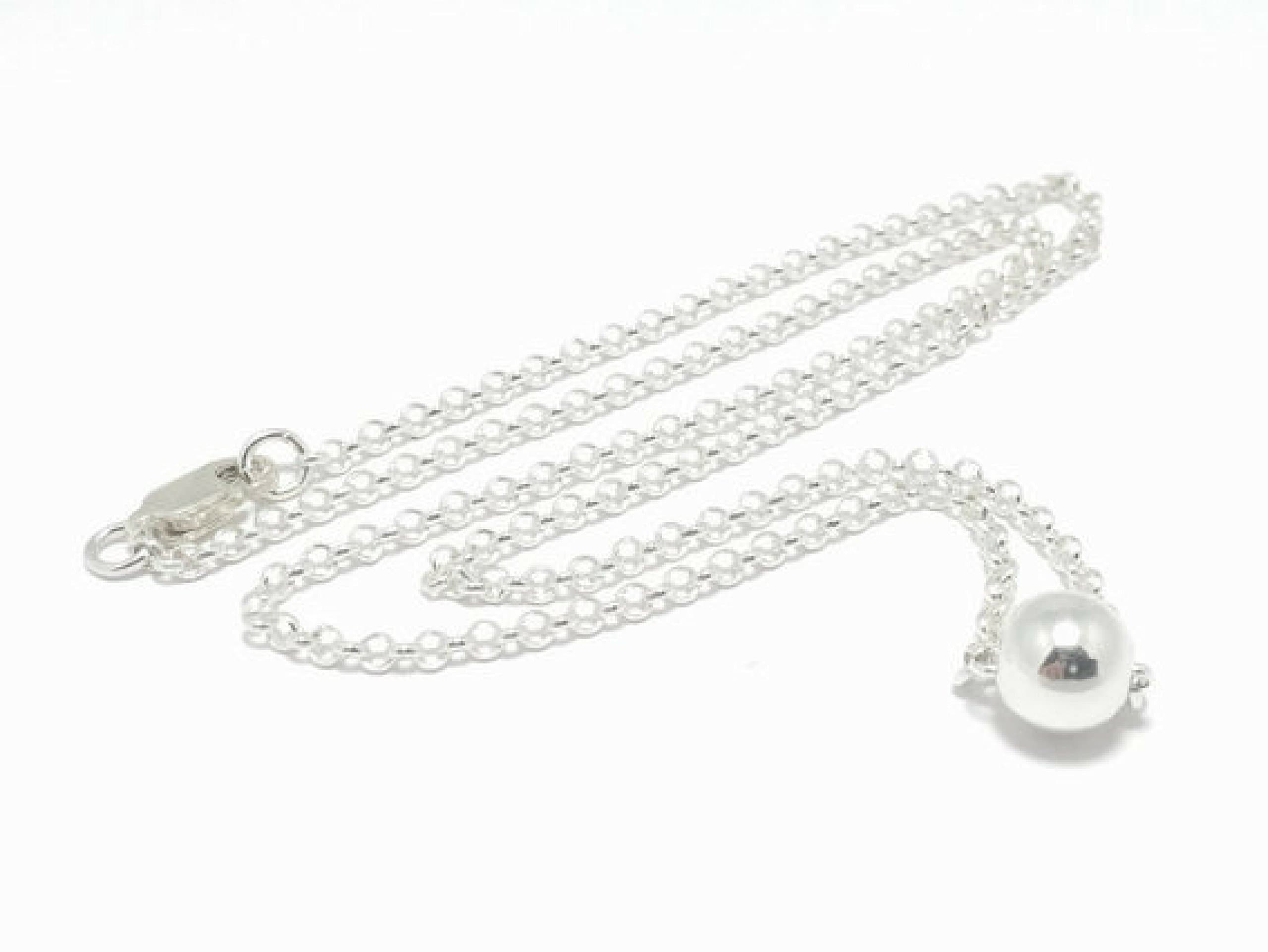 Kyperco A Classic Rolo Chain With A Single Silver Ball Bead - 925 Sterling Silver Handmade Necklace Is A Perfect Gift For Women