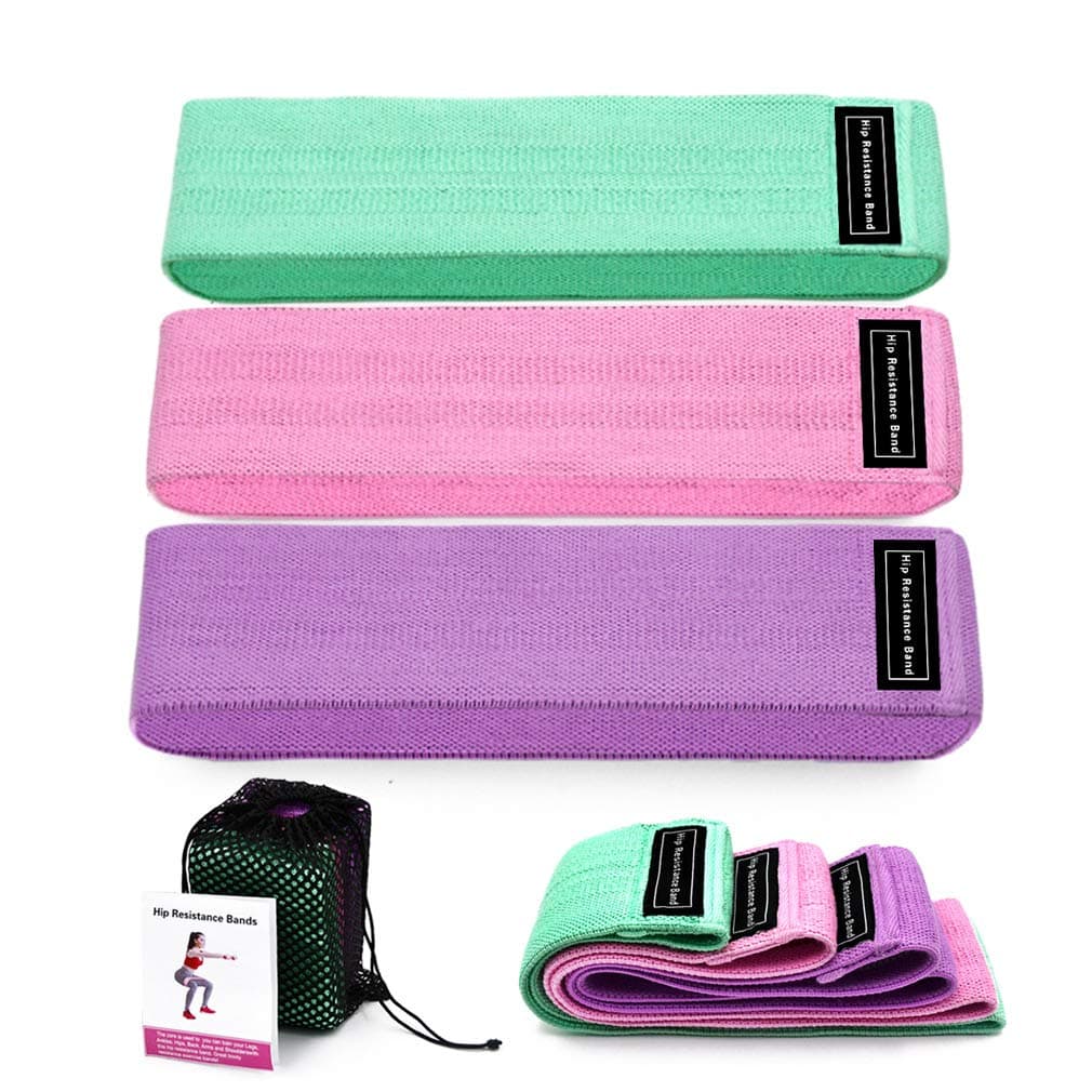 Resistance Bands 3 Sets, Premium Exercise Loops with Non-Slip Design for Hips & Glutes, 3 Resistance Level Workout Booty Bands for Women and Men, Best for Home Fitness, Yoga, Pilates