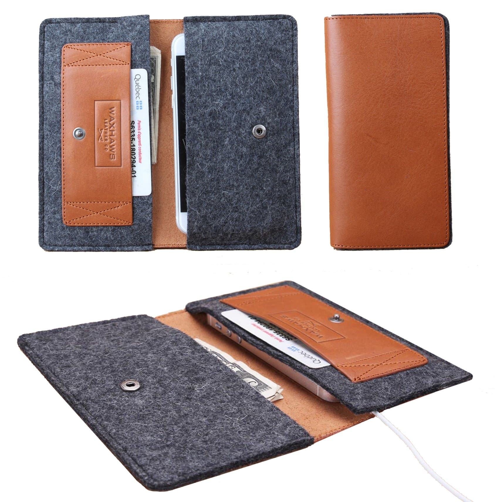 Salisbury Wallet for iPhone 6/6s SE 5/5s 5c 4/4s and Galaxy s4 & s5 (Whiskey)