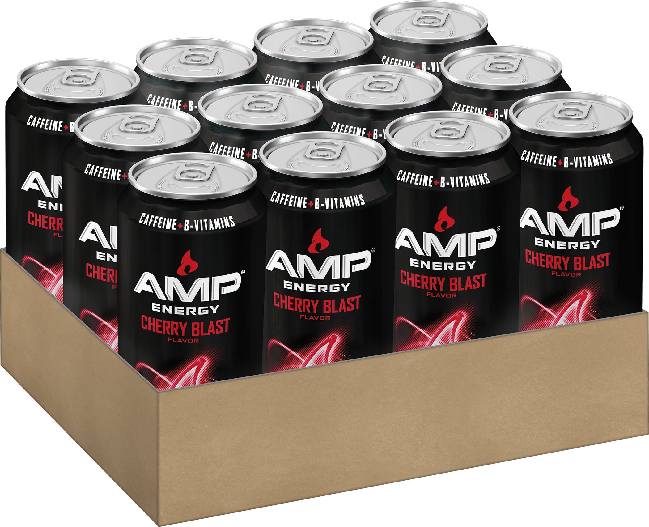 AMP Energy, Cherry Blast, Caffeine, B Vitamins, 16 fl oz. cans (12 Pack)