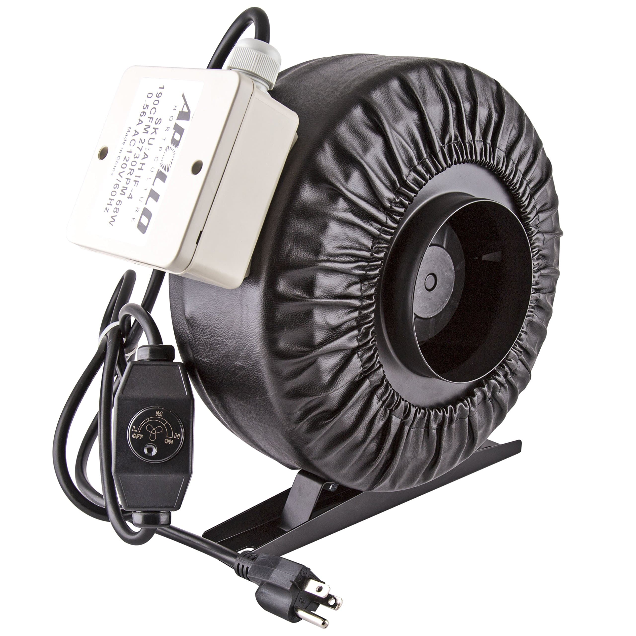 Apollo Horticulture 4" 6" 8" Inch Inline Fan with Built in Variable Speed Controller - Choose Your Size (4" Inch)