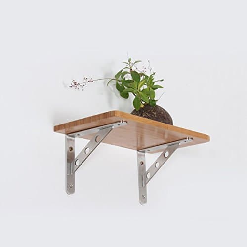 SZAT PRO Heavy Duty Triangular Stainless Steel Bracket/Wall Mounted Shelf Supporter/Angle Bracket with Bevel Edge(10 inch, 2 pcs)