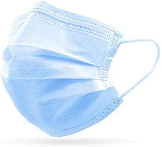 HIWUP Sanitary Face Masks Blue 50 Pack/Box