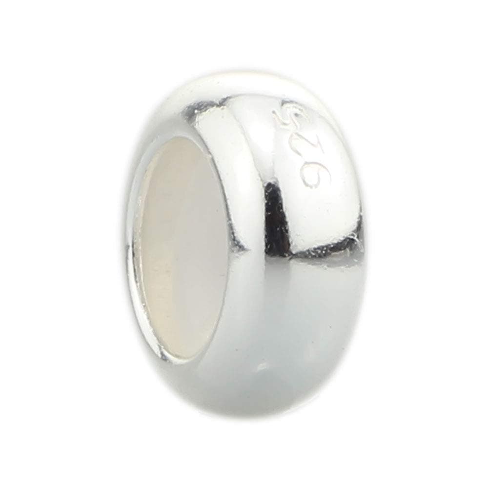 Beads Hunter 1 Piece Authentic Solid Sterling Silver Stopper with Silicone Rubber Bead Stopper Spacer Charm