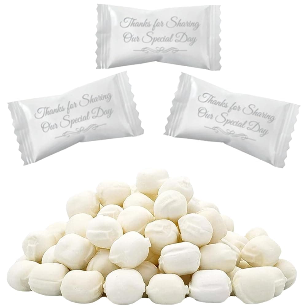 55 Wedding Buttermints, Mint Candies, After Dinner Mints, Butter Mint Candy, Fat-Free, Individually Wrapped 55 Pieces