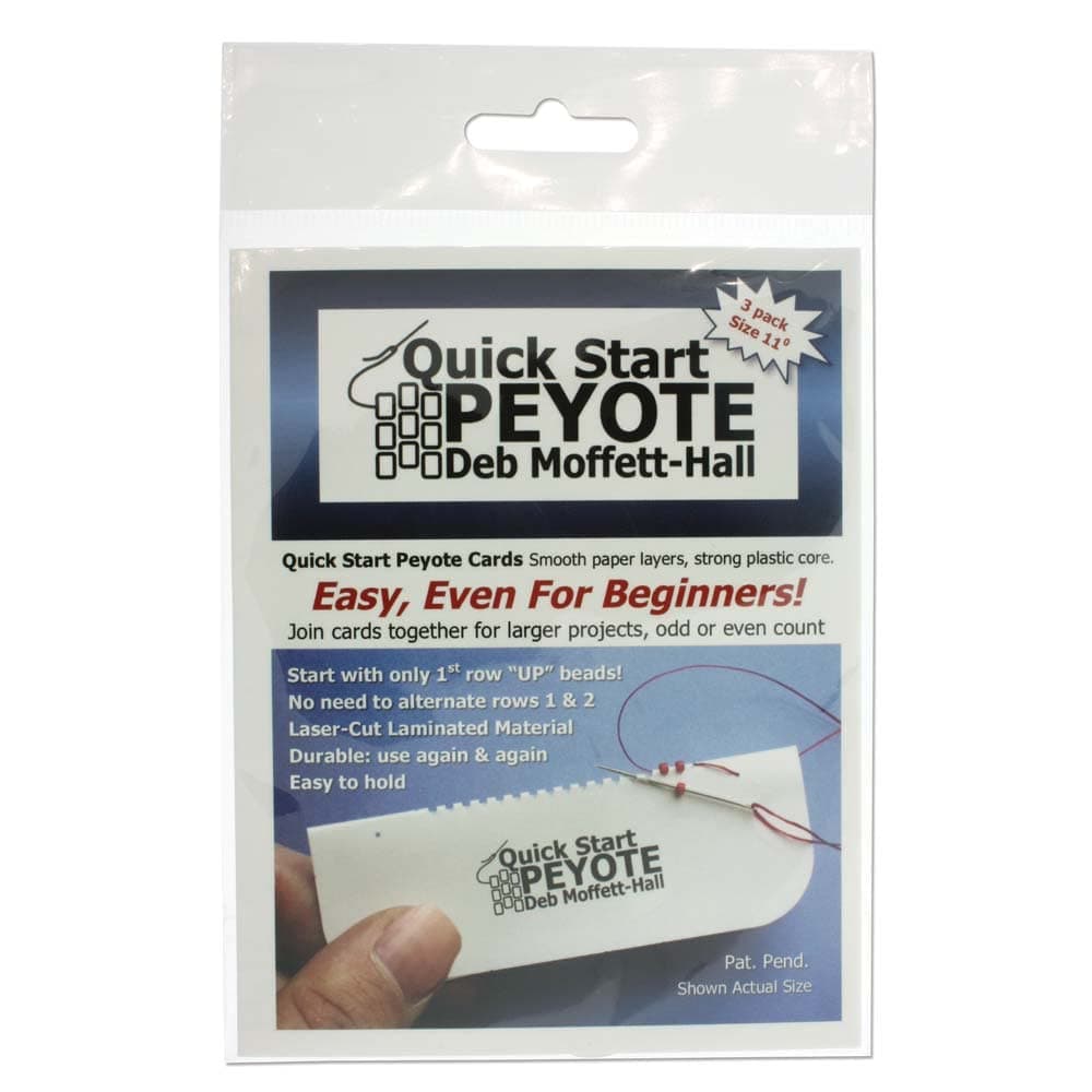 The Beadsmith Quick Start Peyote Cards, Size 11 Seed Beads, Pack of 3 Cards