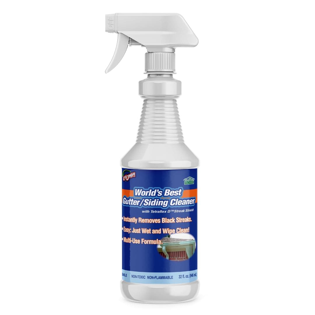 World’s Best Gutter Cleaner: Ultimate Gutter Cleaning Solution for All Types of Rain Gutters, Siding and Metal Trim - Instantly Clean Black Streaks, Filth, Dirt - 32 oz