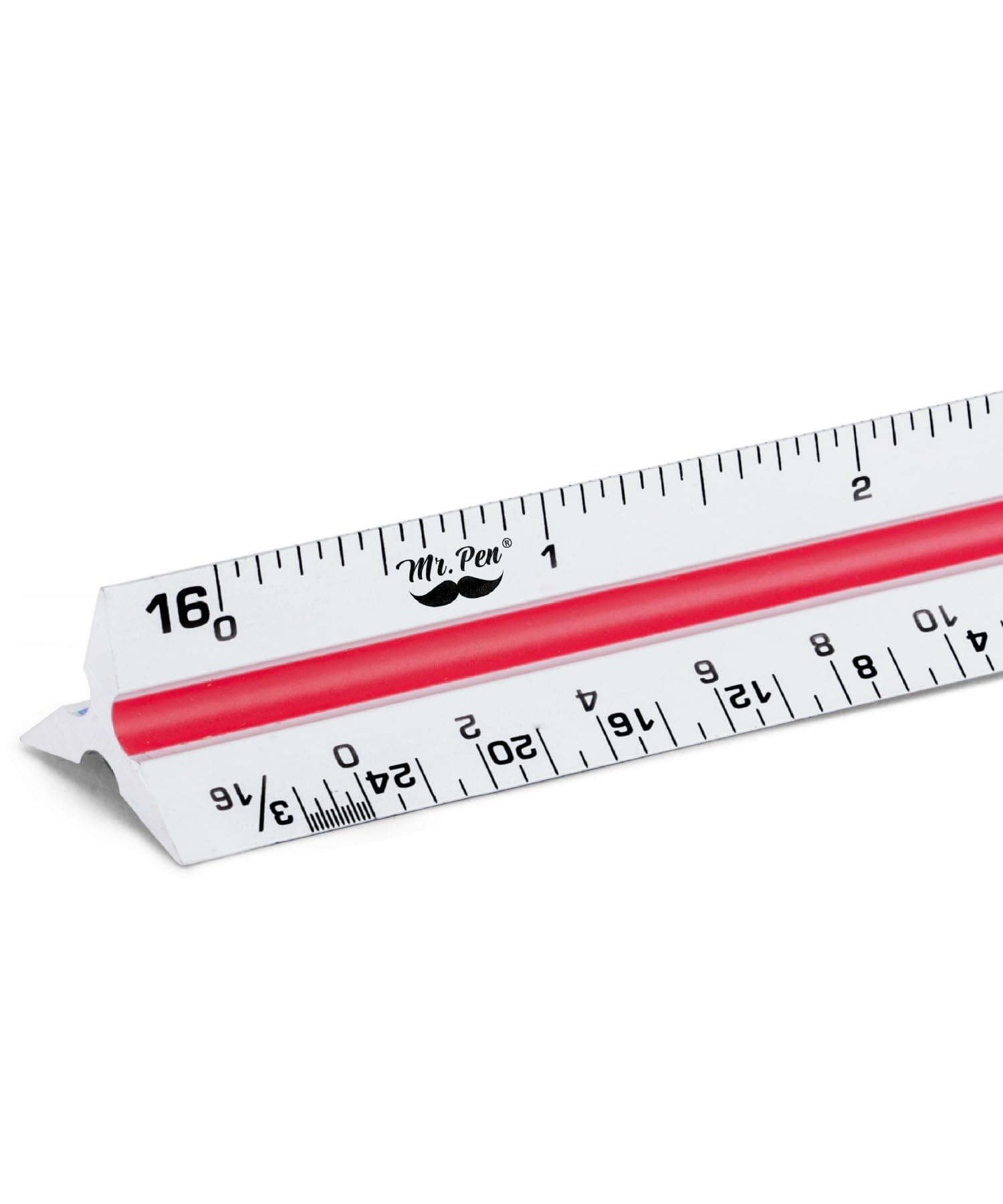 Architectural Scale Ruler, 12 Inch, White, Contractor's Scaling Ruler, Drawing & Drafting Tool