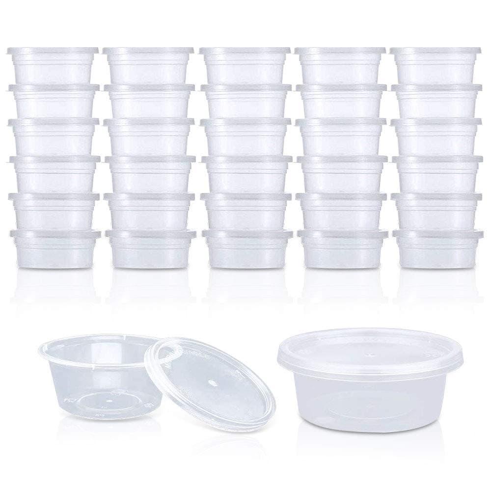HOFASON 30 Pack Small Containers with Lids,Storage Containers, Clear Plastic Containers for Slime Foam Beads, Small Item, Buttons, Pins (2 Ounce for Each Container)