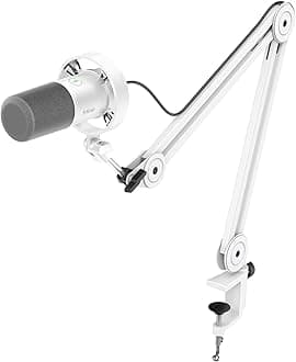 FIFINE Podcast XLR/USB Microphone Kit, Studio Dynamic Vocal Mic for Recording, Streaming, Voice-Over, PC Microphone with Boom Arm with Mute, Headphone Monitoring, Metal-AmpliTank K688T White