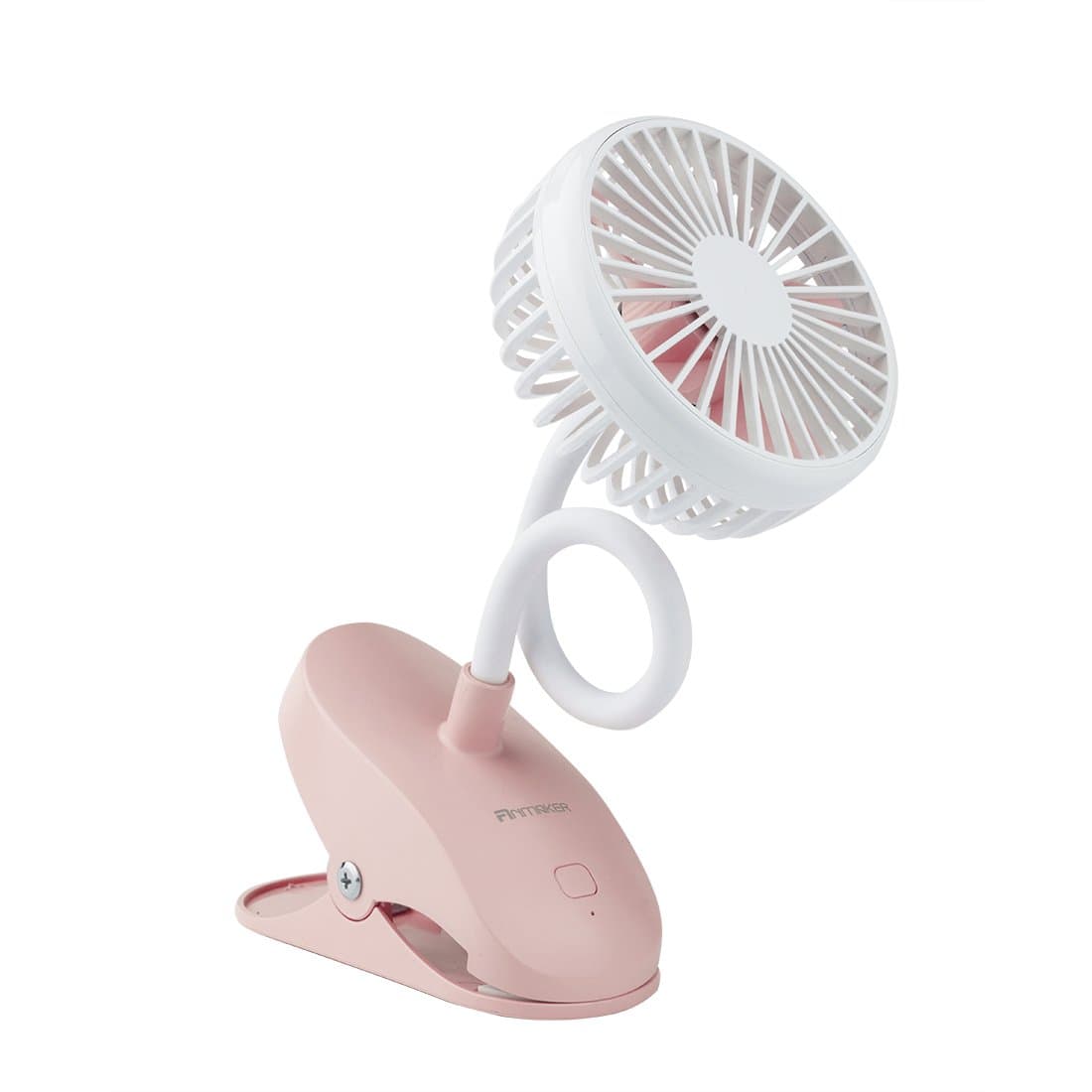 Anmaker Mini Stroller Fan Clip on 2000mAh Portable Flexible Bent Desk Personal Clip Cooling Fans Electric with USB Charging Battery Operated 3 Speed for Office, Camping, Bedside, Beach (pink)