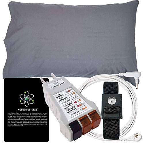 Armshield Earthing Grounded Pillow Case Therapy Pillows Cotton/Silver | Better Sleep | Grounding Sheet. 29.5 in x 20 in Fits (Standard Size)