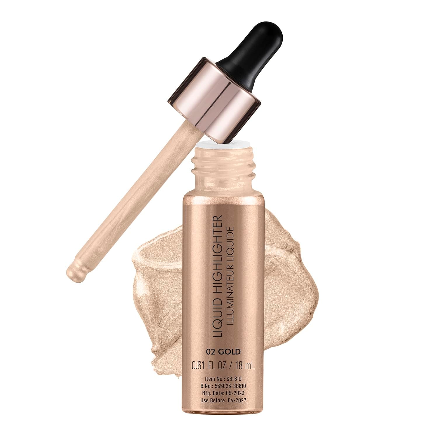 Drop & Glow Liquid Highlighter | Face Makeup | Illuminating Liquid Highlighter With Dewy Finish | Shade -Gold, 18ml