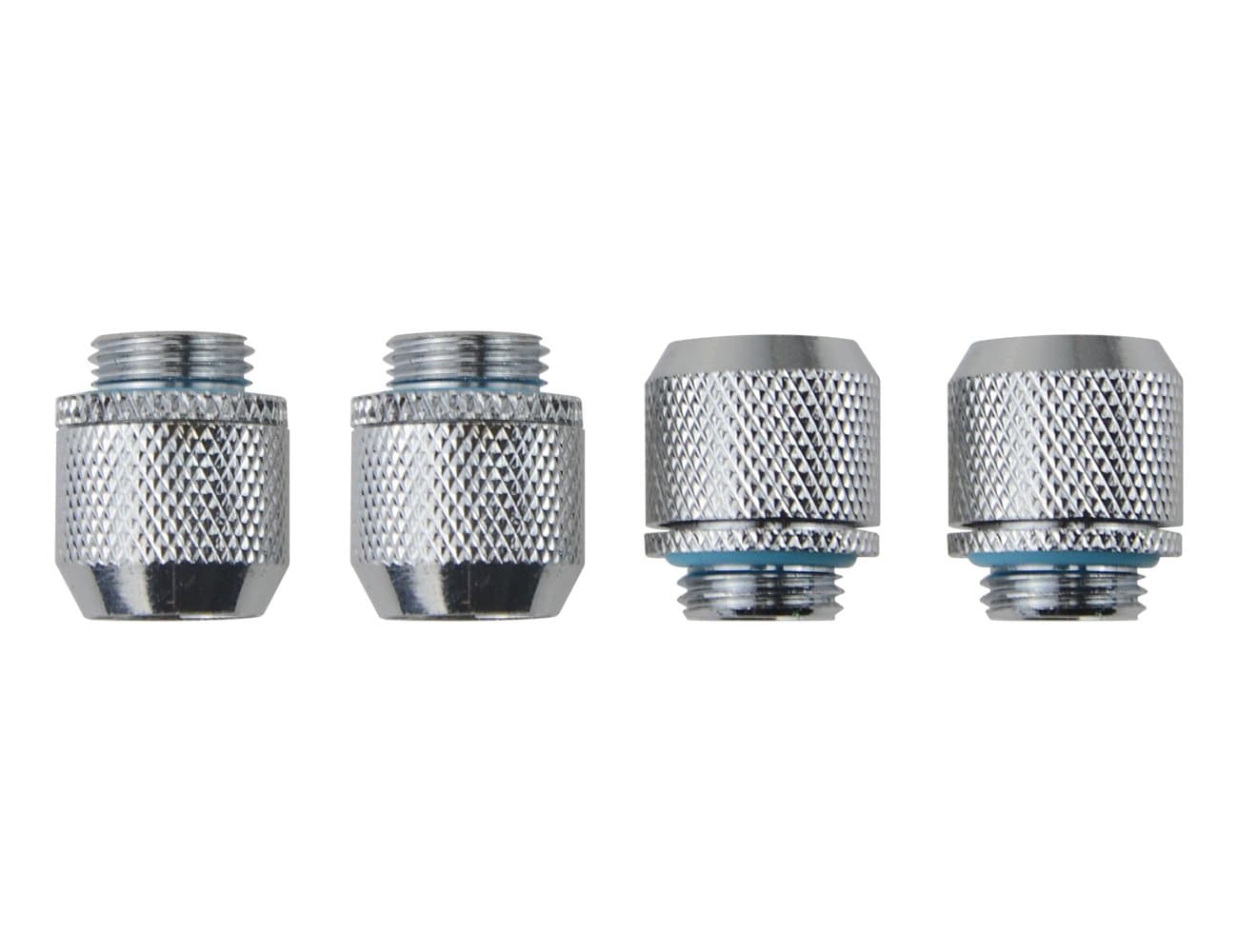 Silver Chrome G1/4" to ID 3/8" OD 1/2" Soft TUBING Compression Fitting for Computer Water Cooling System Through Joint Straight Joint(4 PCS)