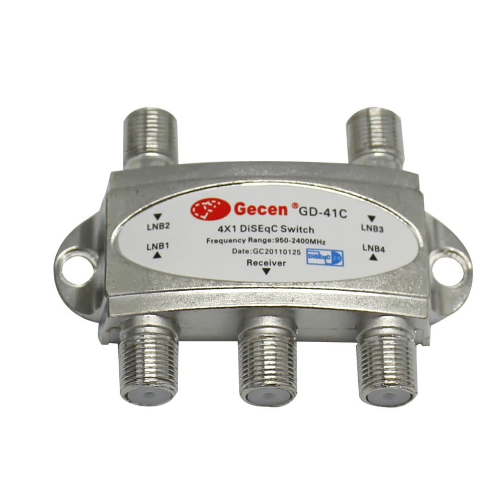Mr.Bee Gecen 4 in 1 Satellite DiSEqC Switch for FTA Receiver Multi LNB LNBF