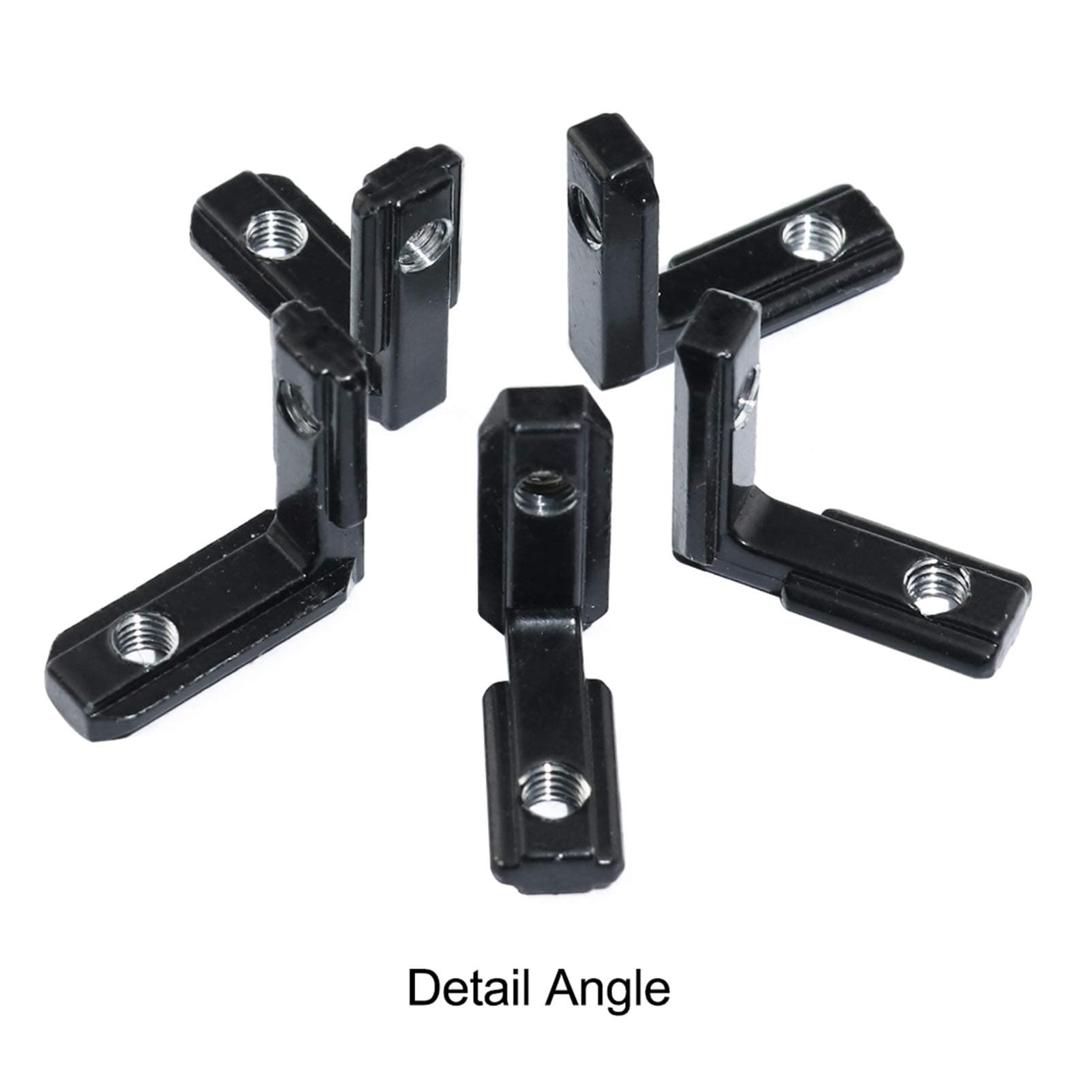 20pcs/lot Black 2020 Series L-Shape Interior Inside Corner Connector Joint Bracket with Screws for 20x20 Series Aluminum Extrusion Profile Slot 6mm