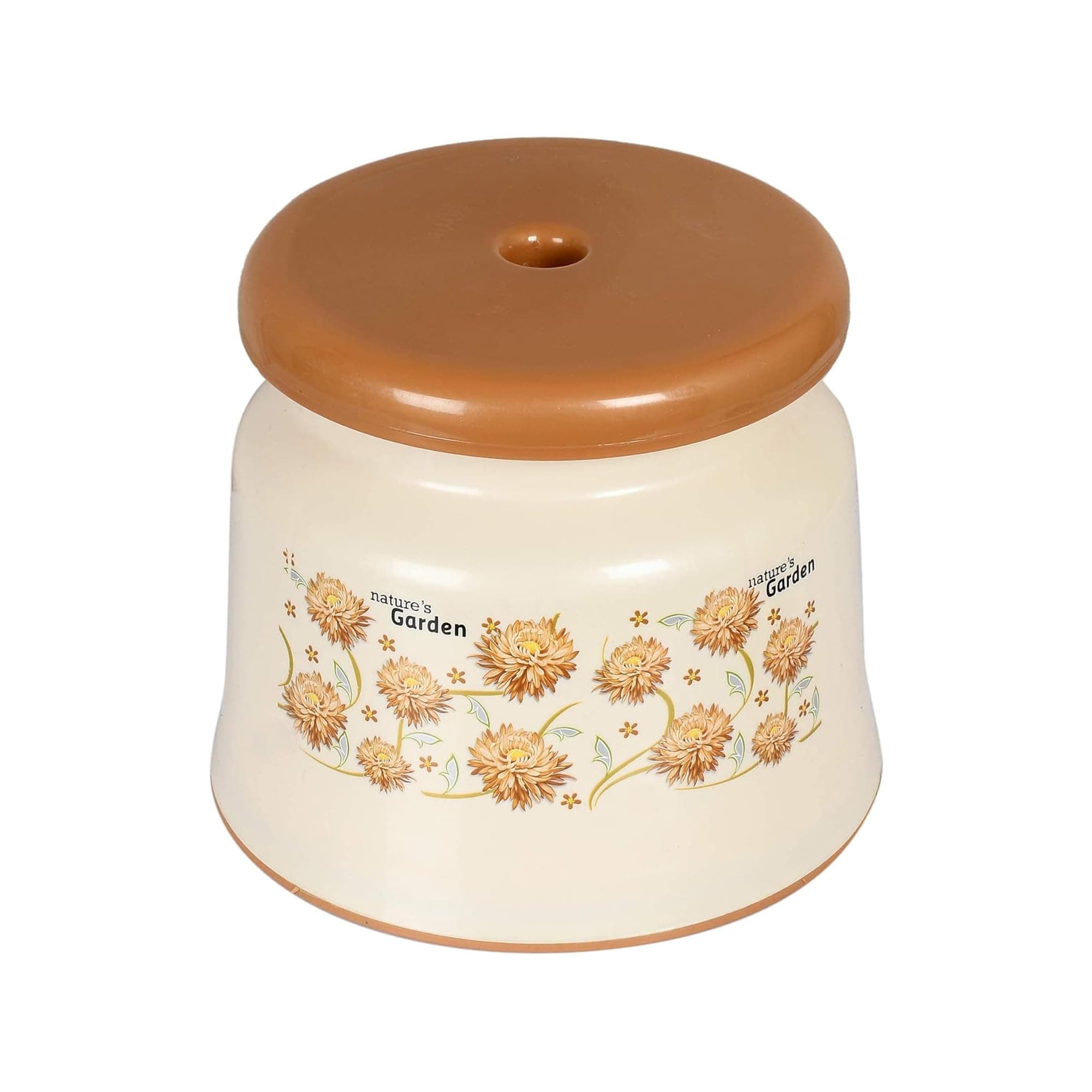 Kuber Industries Bathroom Stool | Plastic Stool for Bathroom | Stool for Sitting | Anti -Slip with Strong Bearing | Patla for Toilet | Printed Design | Cream