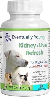 ๐๐๐ฒ๐ป๐๐๐ฎ๐น๐น๐ ๐ฌ๐ผ๐๐ป๐ด 12-in-1 CKD Kidney Support Restore 4 Cats & Dogs: Super Phosphate Binder w/NMN, Fisetin, Antioxidants, Pre & Probiotic 4 Healthy Kidney & Liver Functions (60 Caps)
