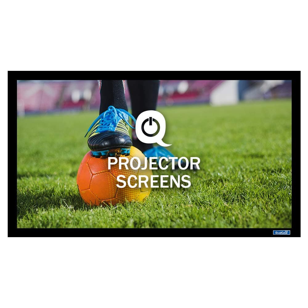 QualGear 100-Inch Fixed Frame Projector Screen 16: 9 4K HD High Definition 1.0 gain Acoustic White (QG-PS-FF6-169-100-A)