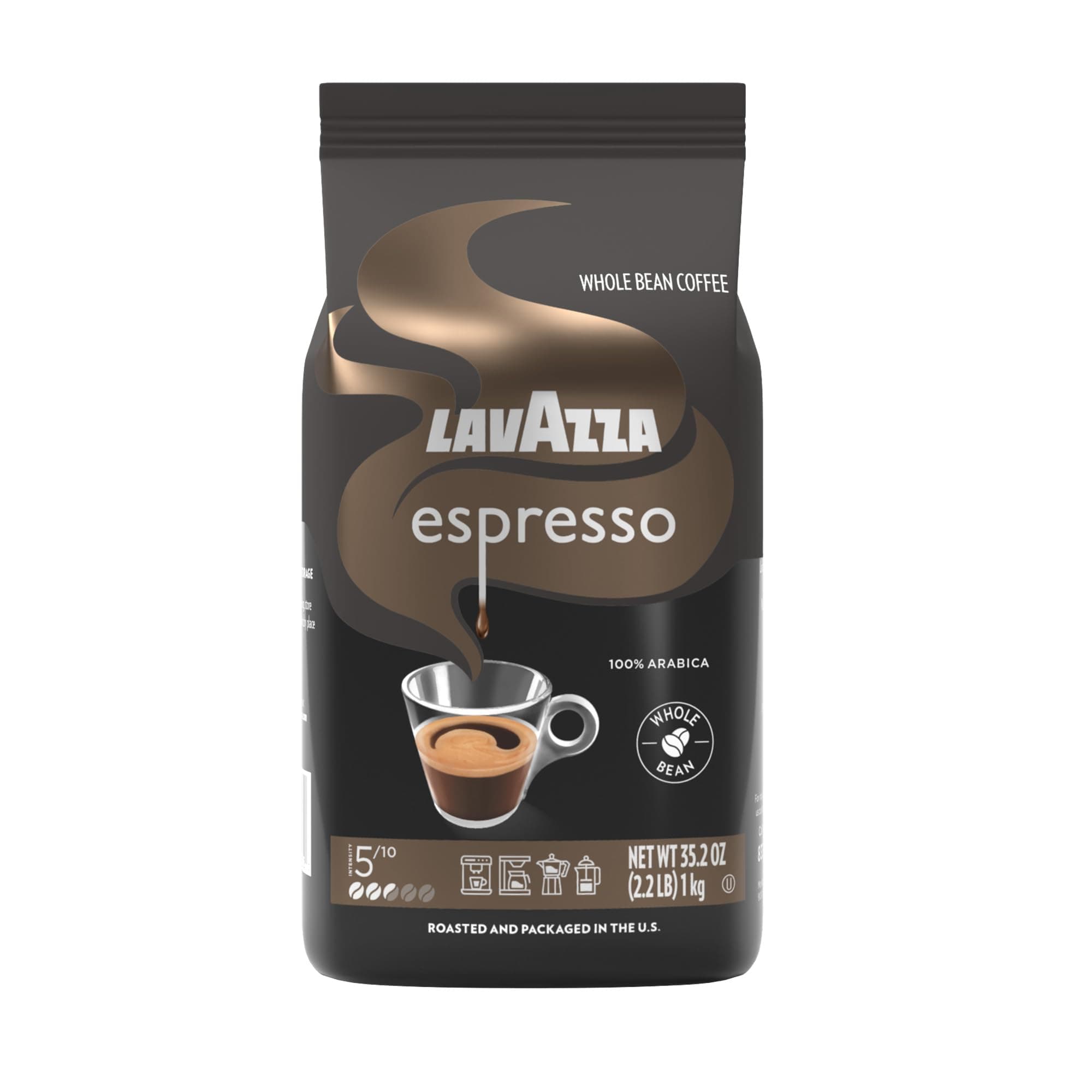 Espresso Whole Bean Coffee, Medium Roast, 100% Arabica, 2.2 lb Bag (Pack of 1)